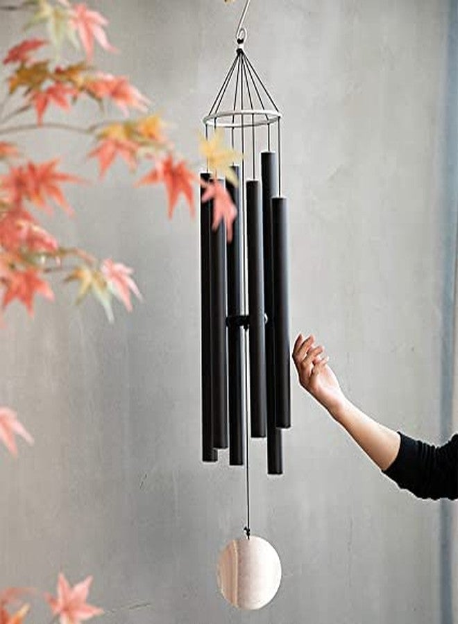 LEIGARF أجراس رياح سوداء من ليغارف لإضفاء طاقة إيجابية على المنزل | أجراس رياح للشرفة وغرفة النوم بصوت عذب (طولها 42 بوصة) - Image 4